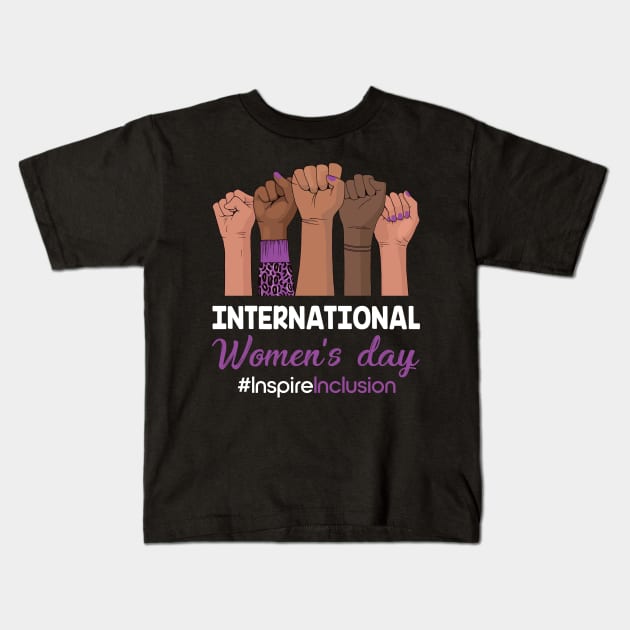 International Women's Day 2024 8 March IWD Inspire Inclusion Kids T-Shirt by ttao4164